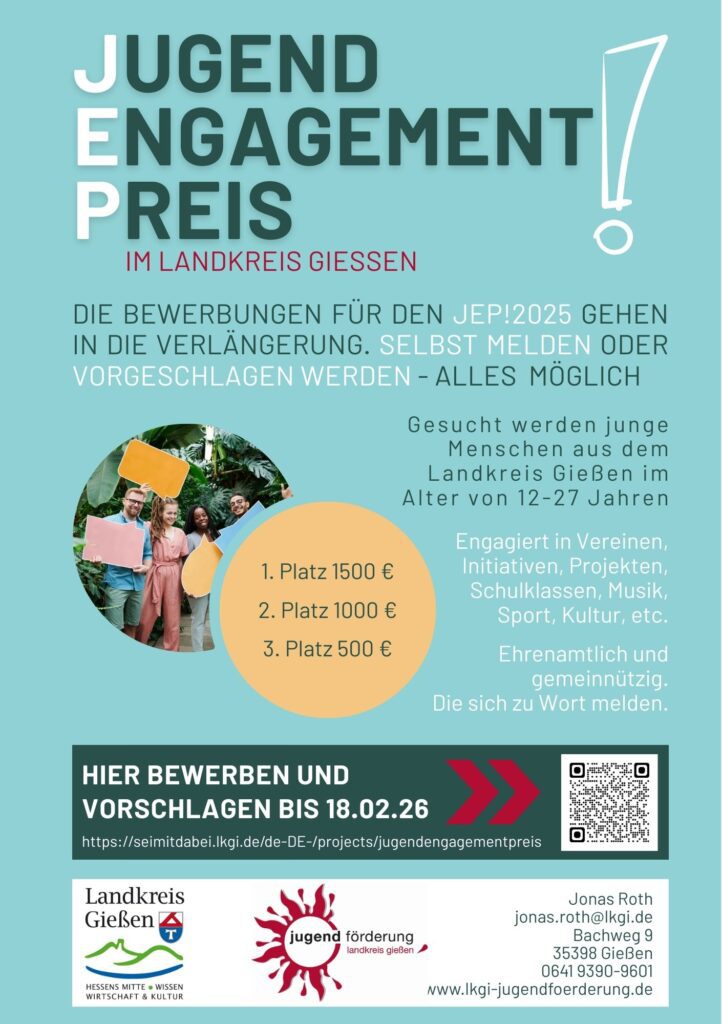 Mehr über den Artikel erfahren Jugendengagementpreis 2025 im Landkreis Gießen