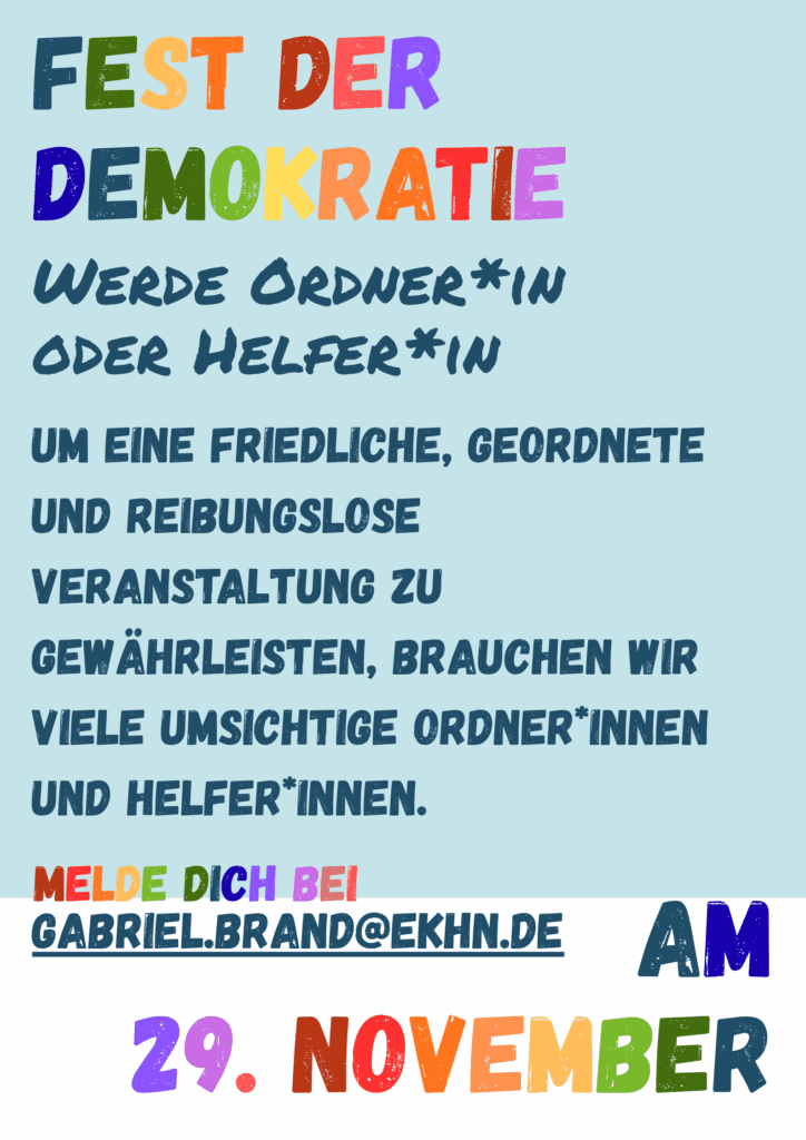 Mehr über den Artikel erfahren Werde Helfer*in beim Demokratiefest!
