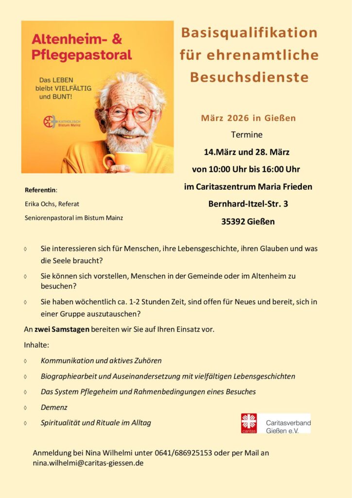 Mehr über den Artikel erfahren Extern: Basisqualifikation für ehrenamtliche Besuchsdienste